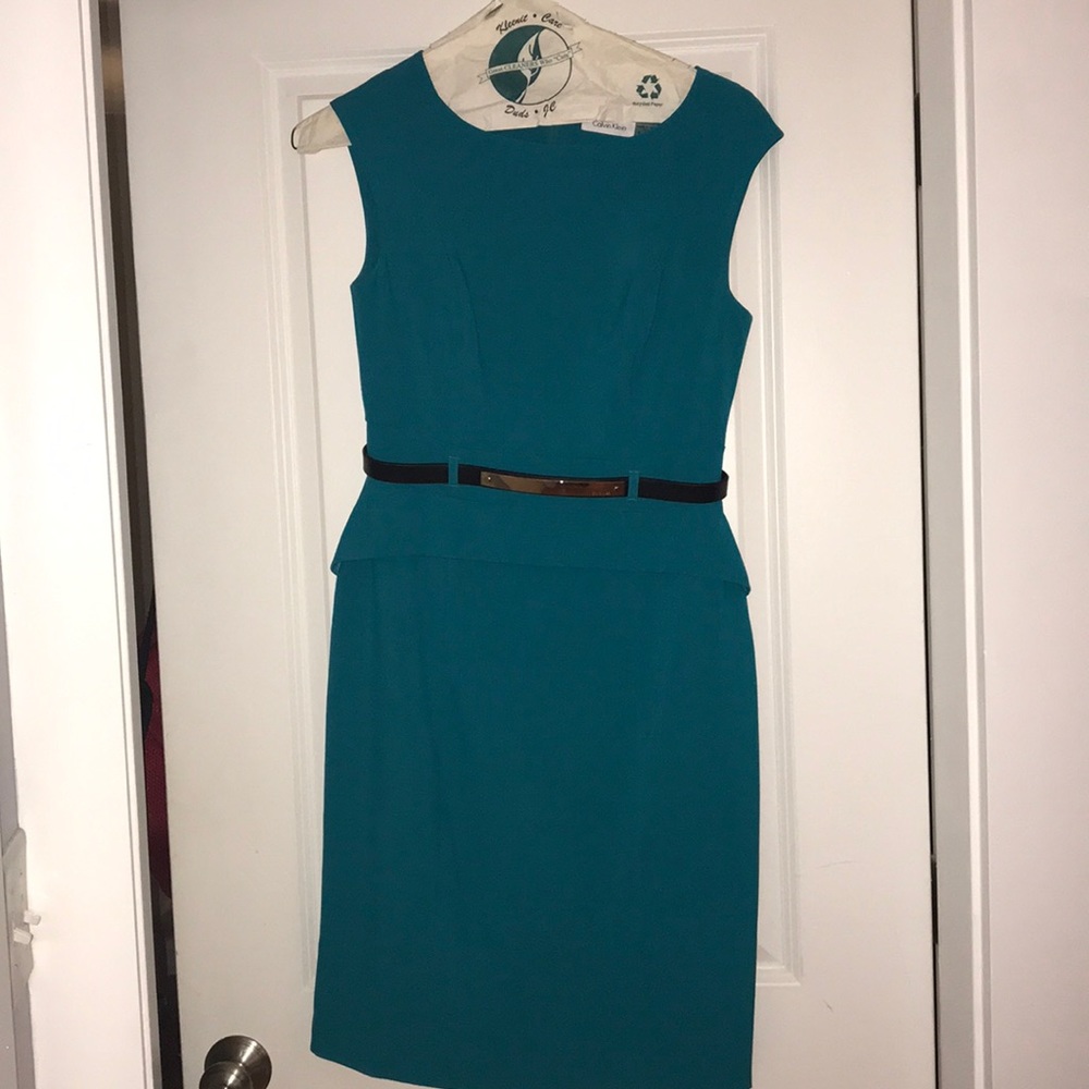 Calvin Klein teal dress